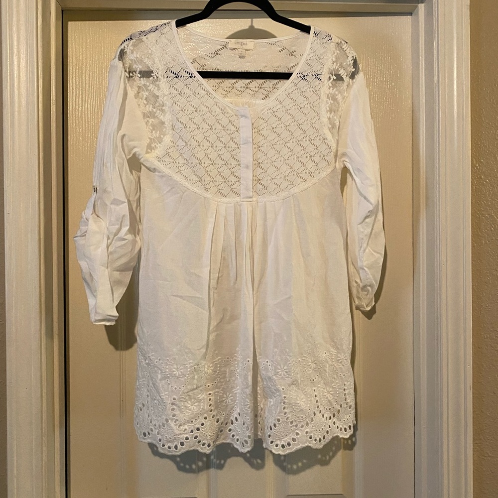 Umgee White Lace Boho Top